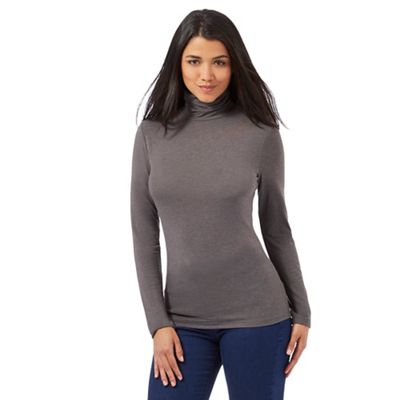 Grey roll neck long sleeved top